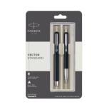 PARKER VECTOR STANDARD BLACK CT FOUNTAIN PEN & BALL PEN SET
