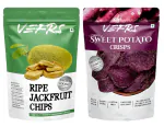 VEFRS Combo of Ripe Jackfruit Chips-50GM- Sweet Potato Crisps-65GM-C3-PACK OF 10