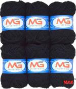 M.G Enterprise Wool Yarn, M.G Ball Black Pack of 12 pc 25 gm each