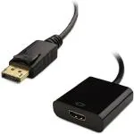 Terabyte Black Tv-Out Cable Display Port To Hdmi Adapter Dp Converter Male Female 1080P
