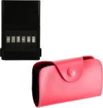 StealODeal Black Pink Advanced Credit Card Holder Money Clip - With Leather 6 Card Holder (Set Of 2)