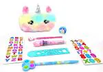 POKSI Combo Stationary Art Polyester Pencil Box l Set of 8 Multicolor