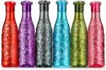 EXODUS Zig Zag Multicolor Diamond Cap Water Bottles For Fridge Home Office Gym School 1000 ml Bottle (Pack of 6)