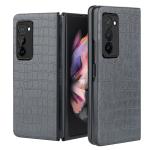 LIRAMARK PU Leather Shockproof Hard PC Slim Thin Protective Phone Case for Samsung Galaxy Z Fold 2 5G (Grey)