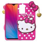 Coverage Rubber Kitty with Cat eye Latkan Case Back Cove for Realme RMX3571 /Narzo 50 5G - Dark Pink