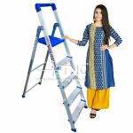 TNC 5 STEP SILVER AND BLUE STEP LEDDER L0018