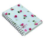 Askprints Hardcover Floral Blue Unrulled Wiro Spiral Notebook (15 X 21cm)