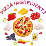 Wallzone Multicolor Pvc, Vinyl Pizza Ingredients Medium Wallsticker, 60 X 60 Cm