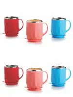Faverito Stainless Steel Double Wall Insulated Mug with Lid 200 ml (6 pcs)