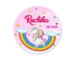Ashvah Multicolour Engineered Wood Unicorn Customizable Fridge Sticker Magnet-Gift On Happy Birthday For Friend, Name-Ruchika