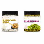 FARMCRAVES Premium Combo Raw Pumpkin Seeds & Sunflower Seeds | Each 250gm | Total 500gm | Healthy Seed, High Protein & Fibre | Omega-3 & Antioxidant Rich | Perfect for Snacking, Smoothies, Salads & Baking |