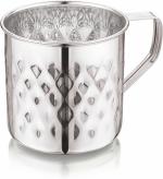 Mukti Stainless Steel Food Storage Jars & Containers|Milk & Water Mug/Lota with Handle|Serving & Storing|Deluxe Mug Krystal|500ml x 1pc