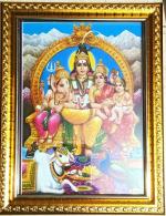 Framtastic Shiv Parivar family Rectangular Photo Frame for Pooja Mandir