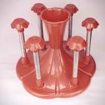 PANCHANAN Glass and Spoon Organizer for 6 Glasses and Cutlery Glass Stand Made Virgin Plastic