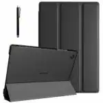ProElite Cover for Samsung Galaxy Tab A9 8.7 inch Case Cover, Smart Flip Case Cover for Samsung Galaxy Tab A9 8.7 inch Translucent Back with Stylus Pen, Black