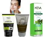 1 KAIPO D-TAN FACE WASH (100GM)+ 1 KAIPO ACTIVATED CHARCOAL SKIN PURIFYING DEEP DETOX FACE WASH (100ML) + 1 KAIPO NEEM DEEP CLEAN FACE WASH (100GM)