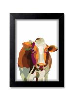 Blue Nexus Beautiful Cow print Wall Poster with Wall Frame Room Art Painting Collection A4 size 10x13