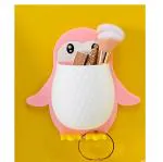 QinPin Penguin Shape Self-Adhesive Toothbrush Holder for Bathroom Wall Storage Organizer Pack of 1