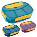 SHIV ONLINE STORE Bento Lunch Box For School-4 Compartment Leak-Proof Bpa Free Lunch Box With Spoon, Tiffin Box For School, Lunch Box For Kids, Lunch Box For School & Office (Random Color)