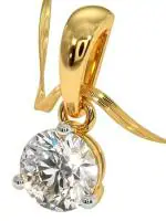 Feel Touch Mart Yellow Gold Pendant With Single Diamond stone 1.75 Carat Certfied Heera Hira For Girks & women