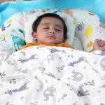 motherly Baby Blankets Newborn,Muslin Cotton Cloth Swaddle, 120x120 Cm (Elephant Deer)