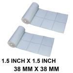 VCR 1.5 x 1.5 Direct Thermal Barcode Label Sticker - 1.5 x 1.5 inches - 38mm x 38mm - 2 Ups - 2000 Labels Per Roll - Pack of 2 Rolls - White Self Adhesive Barcoding Sticker 1 inch core