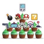 Zyozique 10 Pcs Video Game Cupcake Toppers, Food/Appetizer Picks for Kids Game Themed Party Supplies Cake Decorations Cupcake Topper