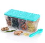 Multipurpose Food Storage Transparent 4 Section Airtight Spice Box Masala Dabba