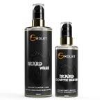 Grolet Beard Wash Shampoo and Beard Growth Serum Sulfate Free (Pack of 2)
