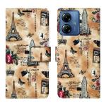 A D Enterprises Brown Tower Flip Cover for Moto G14 | Magnetic Case | Shock Absorbent | Flip Cover Moto G14