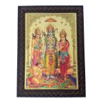 Hawai Gold Plated Shree Ram Laxman Sita Hanuman Darbar Photo frame for Worship Use 36x26cm SFDI84BLKFRM