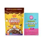 Yogabar No Maida Choco Breakfast Cereals for Kids Gluten Free Children's Cereal for Breakfast -345g | Yogabar Dessert Bar with No Added Sugar | Variety Box of 5x40gm - (200gm)