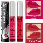 MI Fashion Go Local for Vocal Made in India Waterproof Liquid Matte Lipsticks Combo of 2 Pcs 3ml each - Pink Liquid Lipstick, Spring Pink Liquid Lipstick