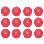 PSE Sports Leather Cricket Ball for ODI/Practice Match / Test Match | Pink Color| Pack of 6