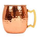 Indian Art Villa Steel Copper Plated Nickel Moscow Mule Beer Mug In Hammered Design, 600ml