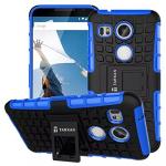 Tarkan Blue Rubber Flip Stand Back Case Cover For Google Nexus 5