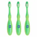 Mee Mee Baby Toothbrush (Pack of 3) (Easy Grip, Green)