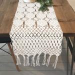 Faburaa Macrame Table Runner for Dining and Centre Table (D02, 12x72 Inch)