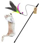 Western Era 48 Cm Cat Feather Toy Teaser Stick For Play And Training For Cat Kitten Puppy