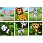 The Flyer's Bay Fiddly's Wood Jigsaw Puzzles for Kid and Childrens 9 Pieces (Pack of 6)