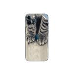GADGETSWRAP Printed Vinyl Skin Sticker for Apple iPhone 12 Pro - Gray Kitten Legs