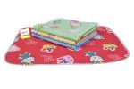 Kwitchy Nappy Changing Mat/Sleeping mats/Water Proof Bed Protector with Foam Cushioned for New Born Baby Sheets (Pack of 4)