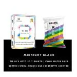 Kadam Skin Friendly Tie Dye Colour, Midnight Black 50G, Tie Dye Up To 20 T-Shirts, Cold Water Dyes, Fabric Dye Colors Midnight Black Tie Dye Color