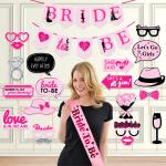 Zyozique Bachelorette Party Decorations Kit - Banner, Sash & Bride To Be Photo Booth Props (Pack Of 22)