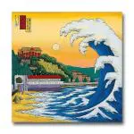 Tamatina Multicolor Traditional Japanese Art C 55 Canvas Painting - 23X23 Inch