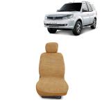 Kingsway Towel Fabric Car Seat Covers for Tata Safari Storme, 2012 Onwards Model, Material: 100% Cotton, Color : Beige, Complete Set of All Seats (Car Specific Front + Rear Seat Covers)