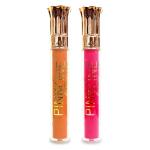 Pink Line Matte Velvet Texture Classic Waterproof Moisturizing and Cheek Tint Long Lasting Smooth Soft Reach Colors Full Lip Glosses for Women (Red Wood, Smoky Topaz) pack of 2