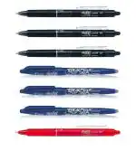 Pilot Frixion Erasable Roller Ball Pen | Tip Size - 0.7 MM | With Dimpled Grip and In-built Eraser | Ink Colour - 3 Blue, 1 RT Red and 3 RT Black | Pack of 7