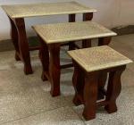 LMZ Handmade Wood Bajot Chowki Low Table-26