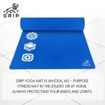 Grip 24 Inches X 72 Inches, 6MM Thickness, Blue Color, OnTheGoSeries, 7 Chakra Design Yoga Mats For Men & Women